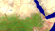 Sudan Satellite + Borders 1920x1080